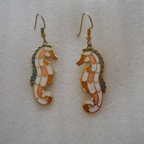 Fashion Jewelry Jewelry - Cloisonné Sea Horse Earrings   330